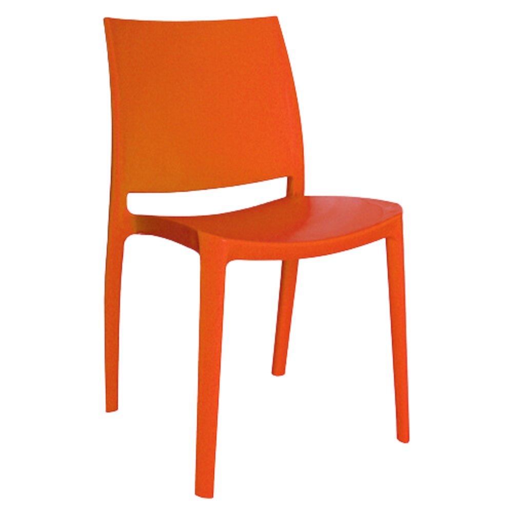 SILLA OFFIHO SENSILLA OHV-97 | Silla Uso Comercial Residencial para Restaurante Cafetería Terraza | Resistente Rayos UV | Polipropileno | Interior + Exterior | Bar Fonda Cenaduria Bistro Jardin Casa Hogar Patio Azul Blanco Gris Fucsia Naranja Rojo Verde Capuccino Mostaza Turquesa